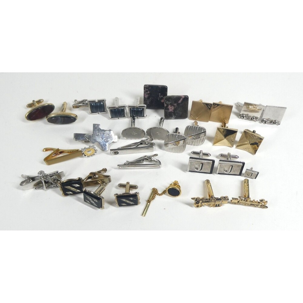 Cufflinks & Tie Clasp Lot Vintage Swank & Others